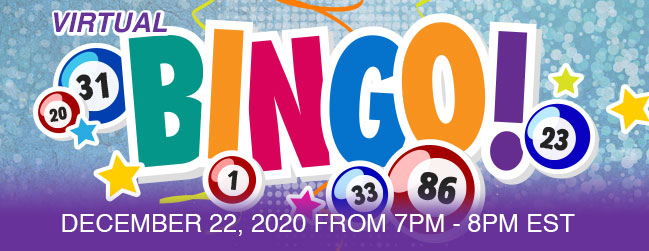 Virtual Bingo - December 22 from 7pm-8pm EST